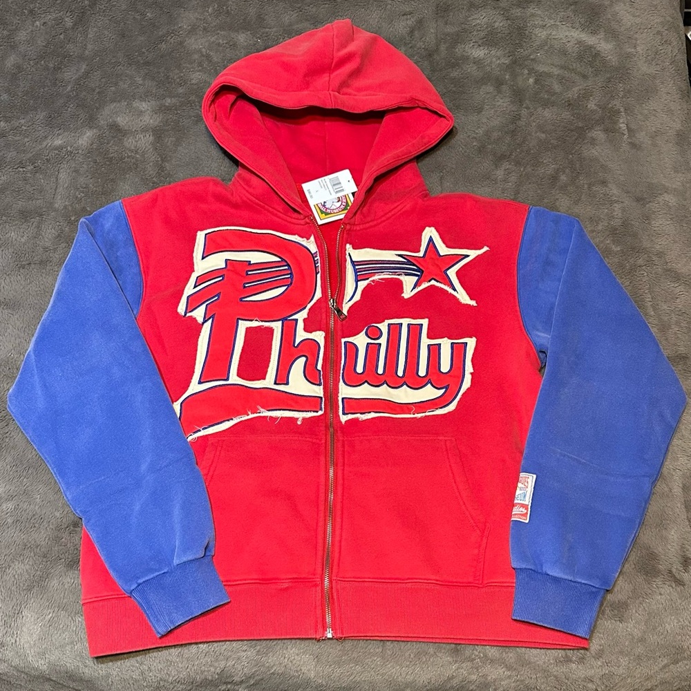 NWT - KIY Studios Men’s Vintage Philly Stars Retro League Zip Up Hoodie, Sz - L